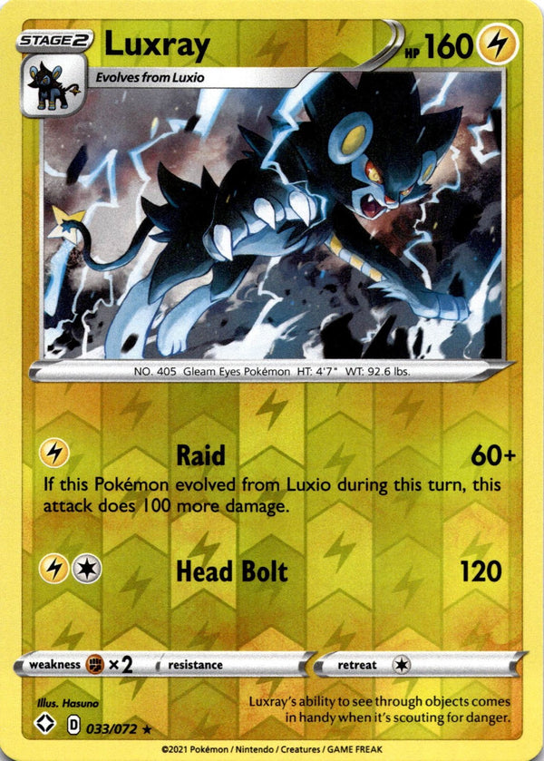 Pokemon Luxray 033/072 Shining Fates Reverse Holo NM