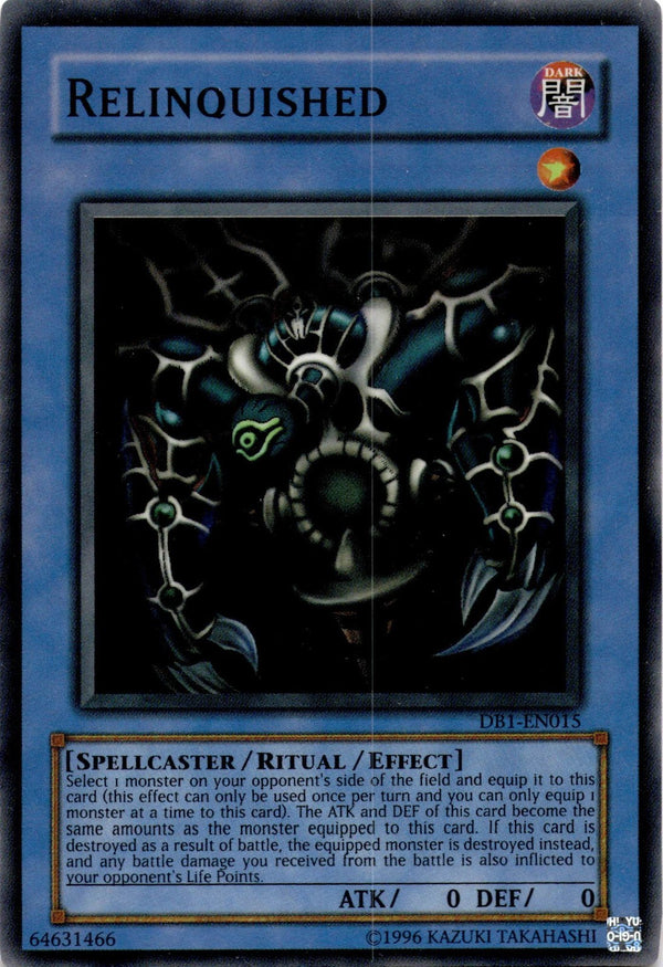Yugioh Relinquished DB1-EN015 Super Rare Unlimited Edition NM