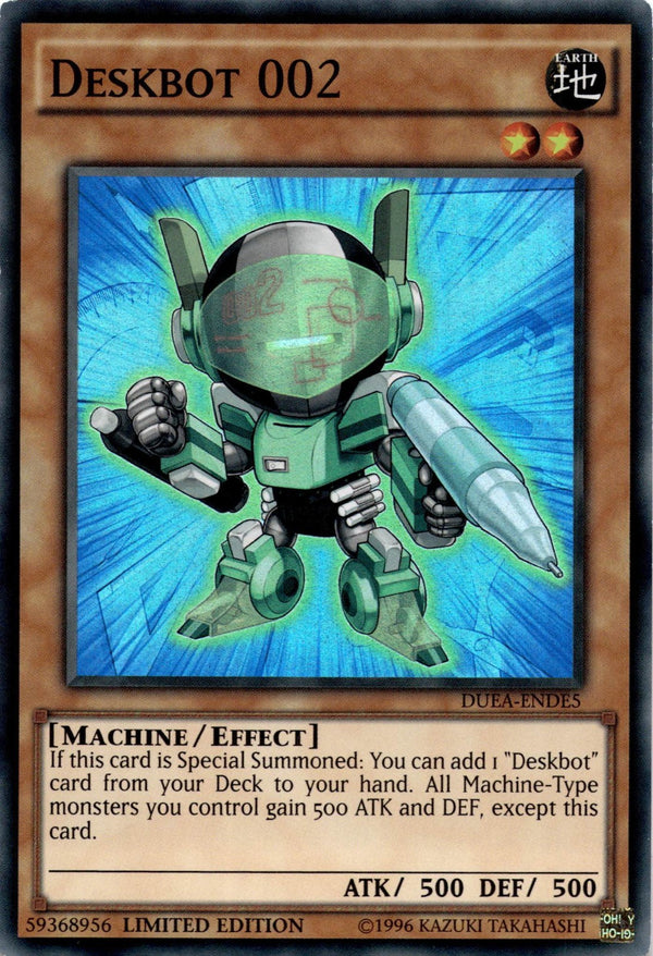 Yugioh Deskbot 002 DUEA-ENDE5 Super Rare 1st Edition LP