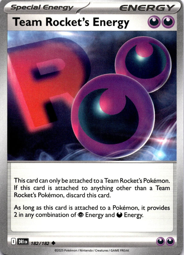 Pokemon Team Rocket's Energy 182/182 Destined Rivals Non Holo NM