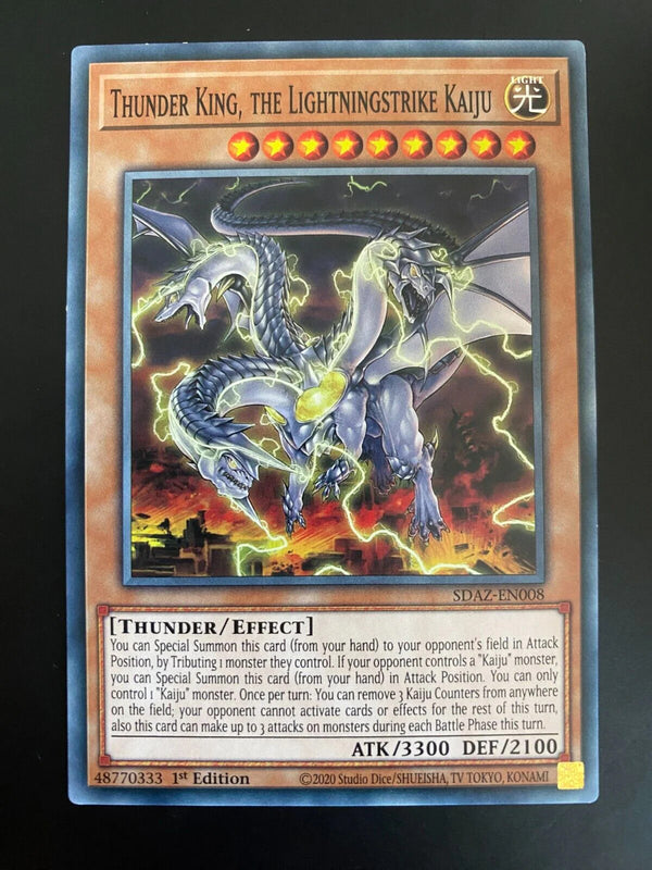 Yugioh Thunder King, the Lightningstrike Kaiju SDAZ-EN008 Common 1st Ed NM