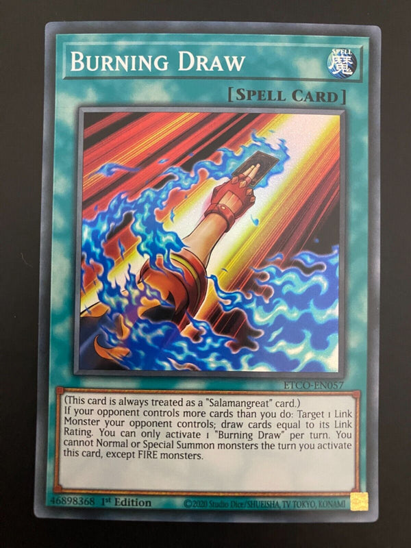 Yugioh Burning Draw ETCO-EN057 1st Edition Super Rare NM/MINT