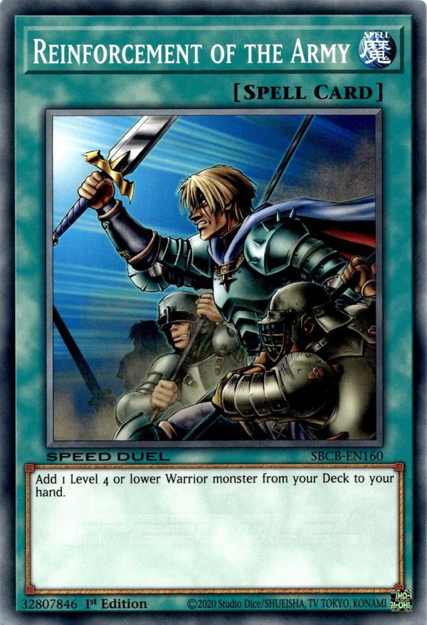 Yugioh Reinforcements of the Army SBCB-EN160 Speed Duel Common 1st Edition NM
