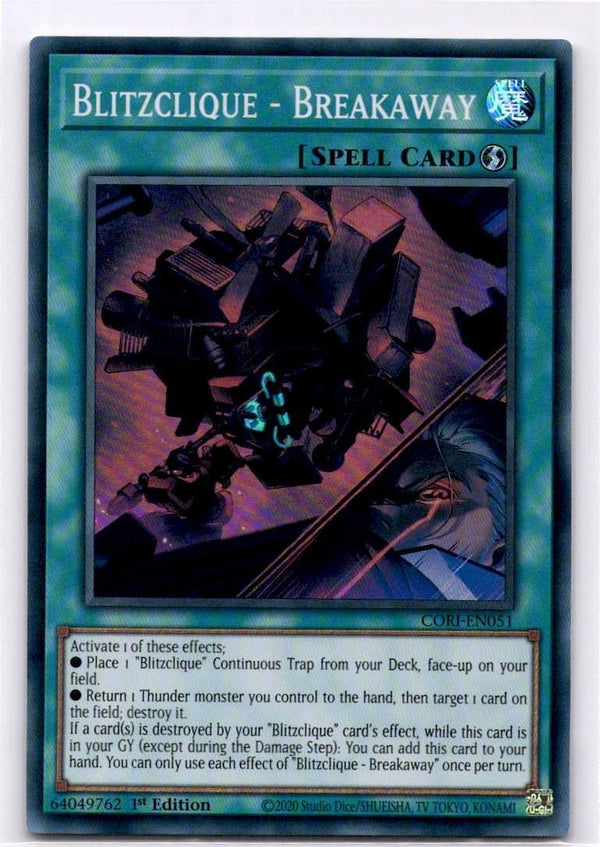 Yugioh Blitzclique - Breakaway CORI-EN051 Super Rare 1st Edition NM