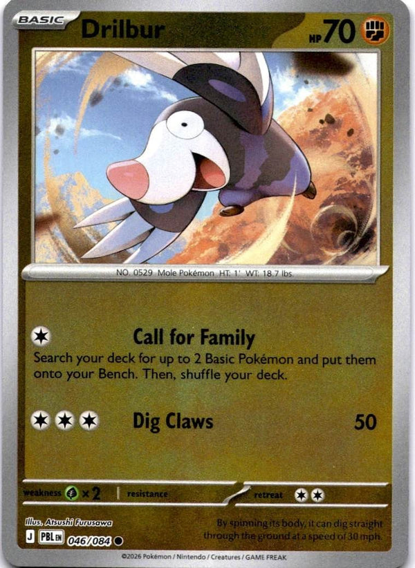 Pokemon Drilbur 046/084 Pitch Black Reverse Holo NM