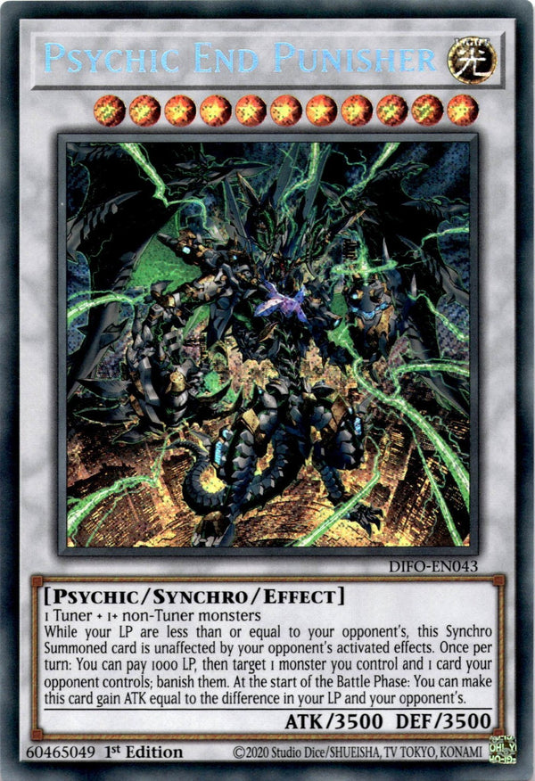 Yugioh Psychic End Punisher DIFO-EN043 Secret Rare 1st Edition NM