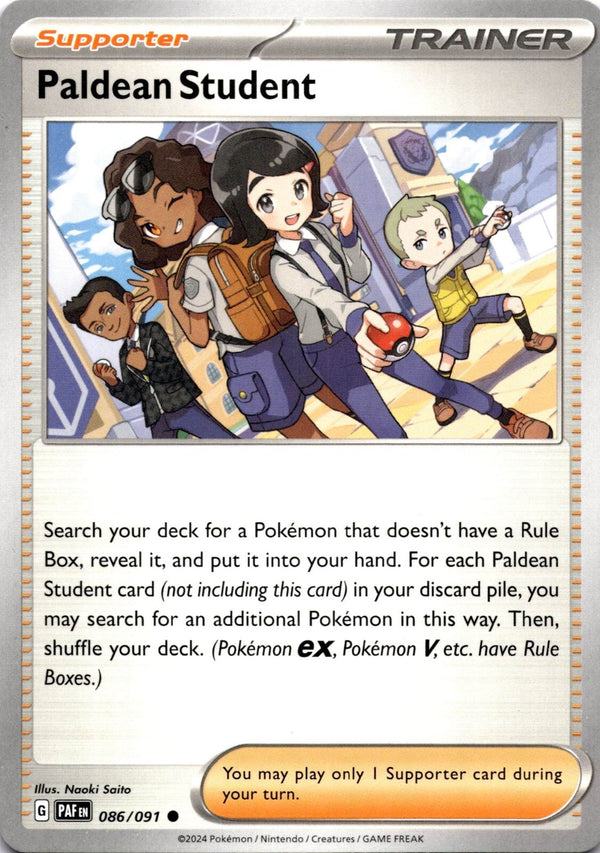 Pokemon Paldean Student 086/091 Padean Fates Non Holo NM