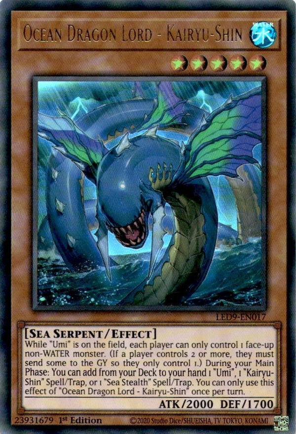 Yugioh Ocean Dragon Lord - Kairyu-Shin LED9-EN017 Ultra Rare 1st Edition NM