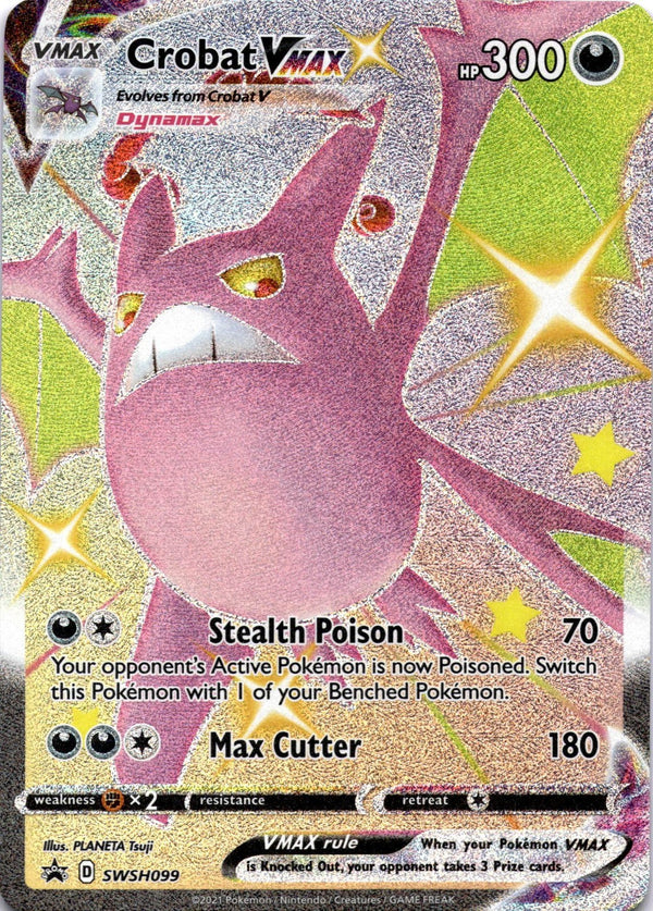 Pokemon Crobat VMAX SWSH099 Black Star Promos Full Art Holo NM