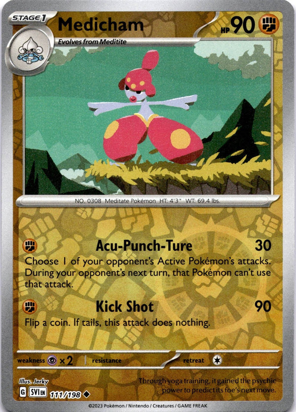 Pokemon Medicham 111/198 Scarlet Violet Base Reverse Holo NM