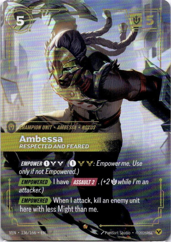 Riftbound Ambessa, Respected and Feared 136/166 Vendetta Epic NM