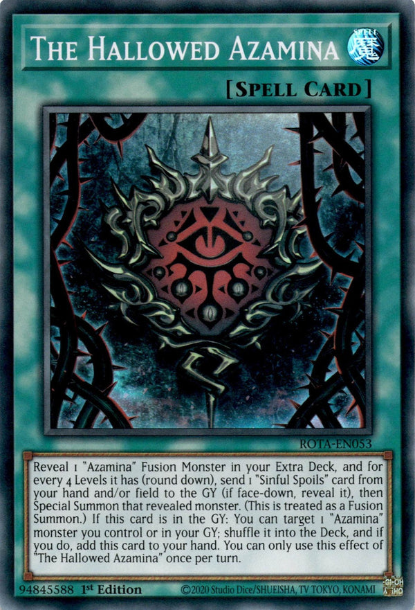 Yugioh The Hallowed Azamina ROTA-EN053 Super Rare 1st Edition NM