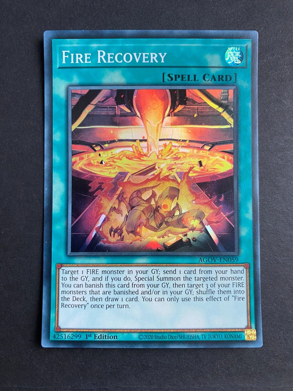 Yugioh Fire Recovery AGOV-EN059 Super Rare 1st Edition NM