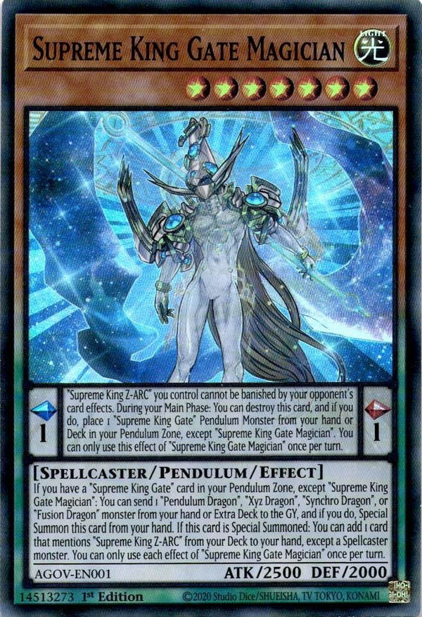 Yugioh Supreme King Gate Magician AGOV-EN001 Super Rare 1st Edition NM