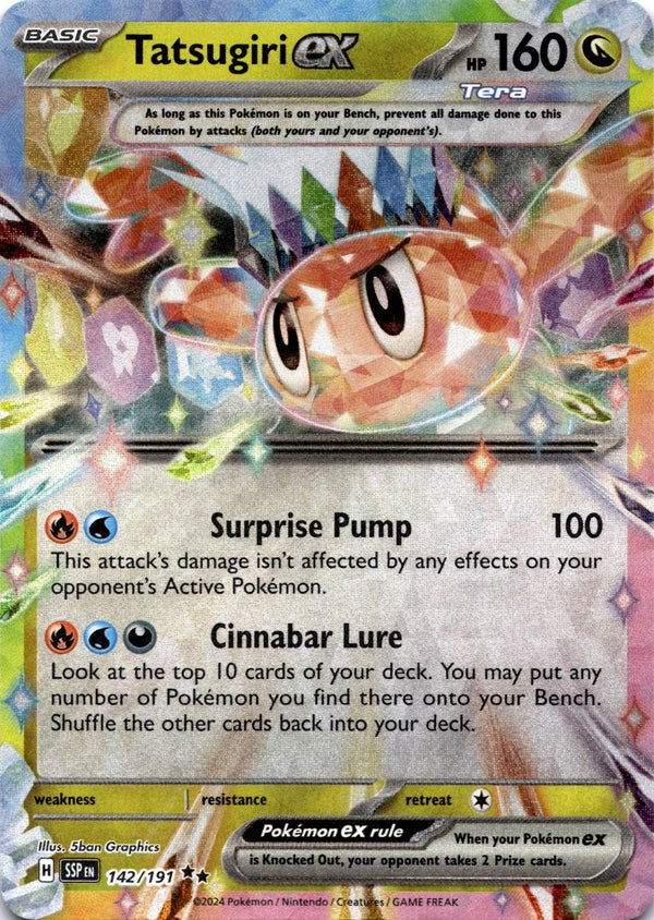 Pokemon Tatsugiri ex 142/191 Surging Sparks Full Art Holo NM