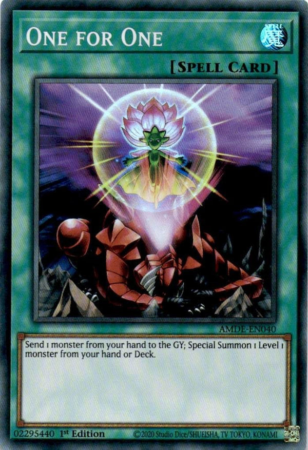 Yugioh One for One AMDE-EN040 Super Rare 1st Edition VLP/NM