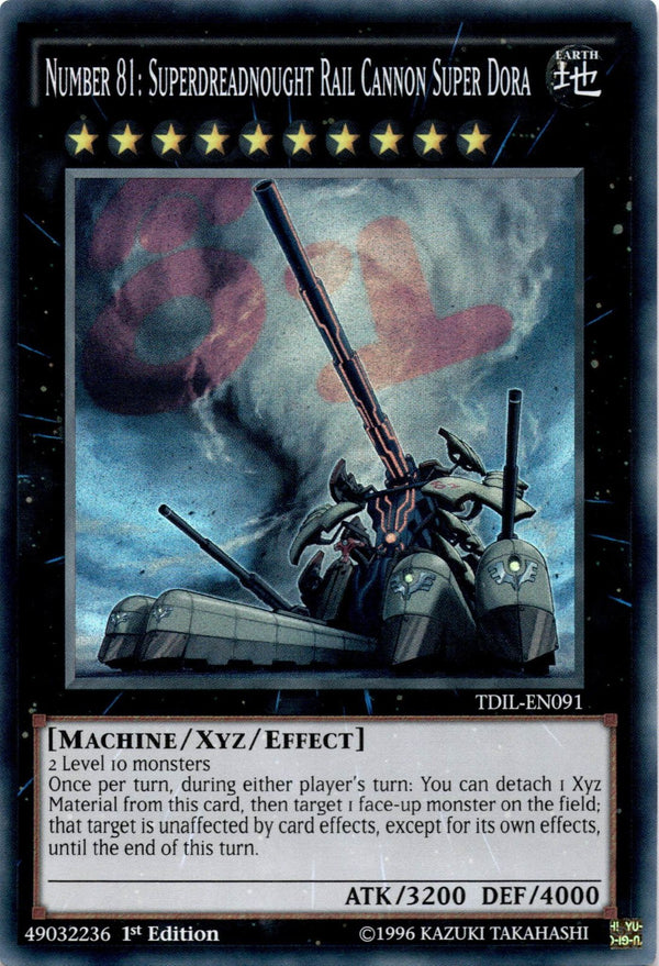 Yugioh Number 81: Superdreadnought Rail Cannon Super Dora TDIL-EN091 Super Ra LP