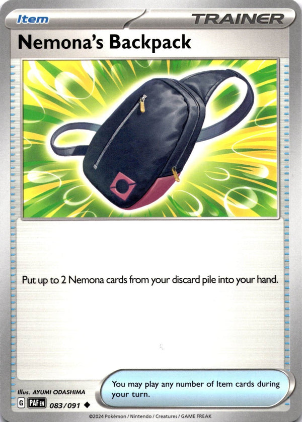 Pokemon Nemona's Backpack 083/091 Paldean Fates Non Holo NM