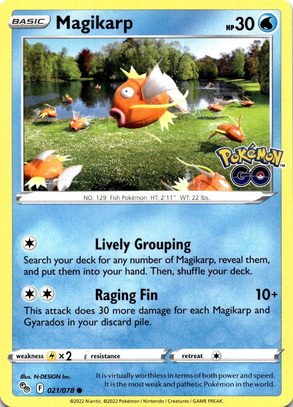 Pokemon Magikarp 021/078 Pokemon Go Non Holo NM