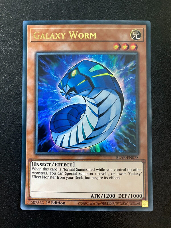 Yugioh Galaxy Worm BLAR-EN078 Ultra Rare 1st Edition NM