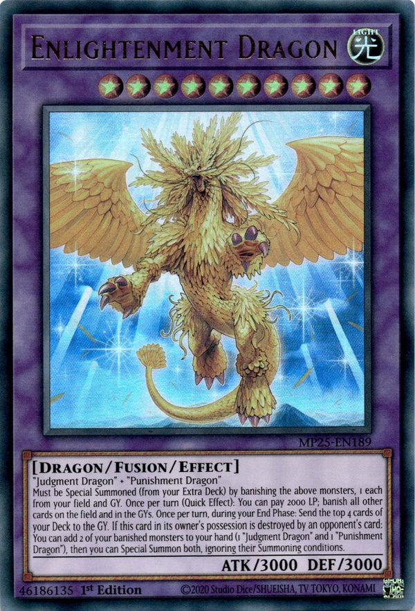 Yugioh Enlightenment Dragon MP25-EN189 Ultra Rare 1st Edition NM