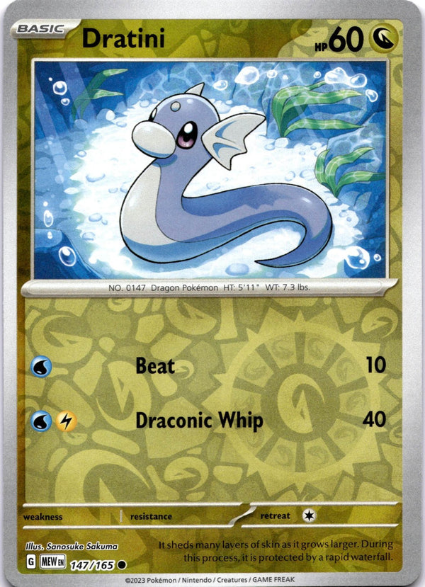 Pokemon Dratini 147/165 Pokemon 151 Reverse Holo NM