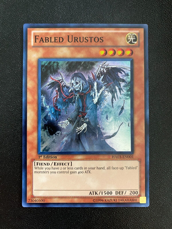 Yugioh Fabled Urustos HA03-EN001 Super Rare 1st Edition LP