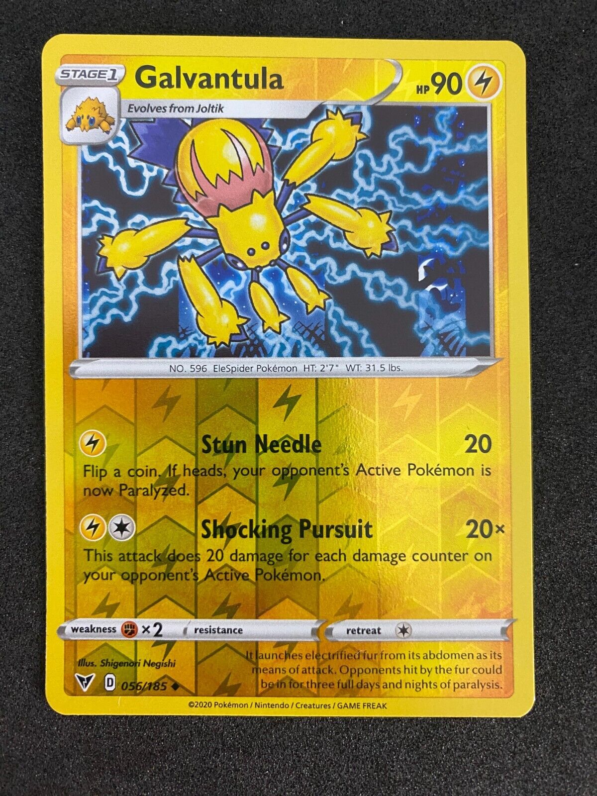 Pokemon Galvantula 056/185 Vivid Voltage Reverse Holo NM-MINT 56/185