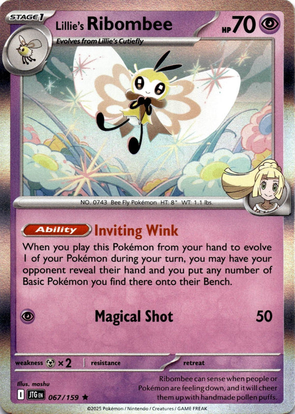 Pokemon Lillie's Ribombee 067/159 Journey Together Holo NM