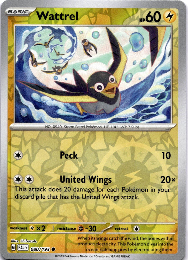 Pokemon Wattrel 080/193 Paldea Evolved Reverse Holo NM