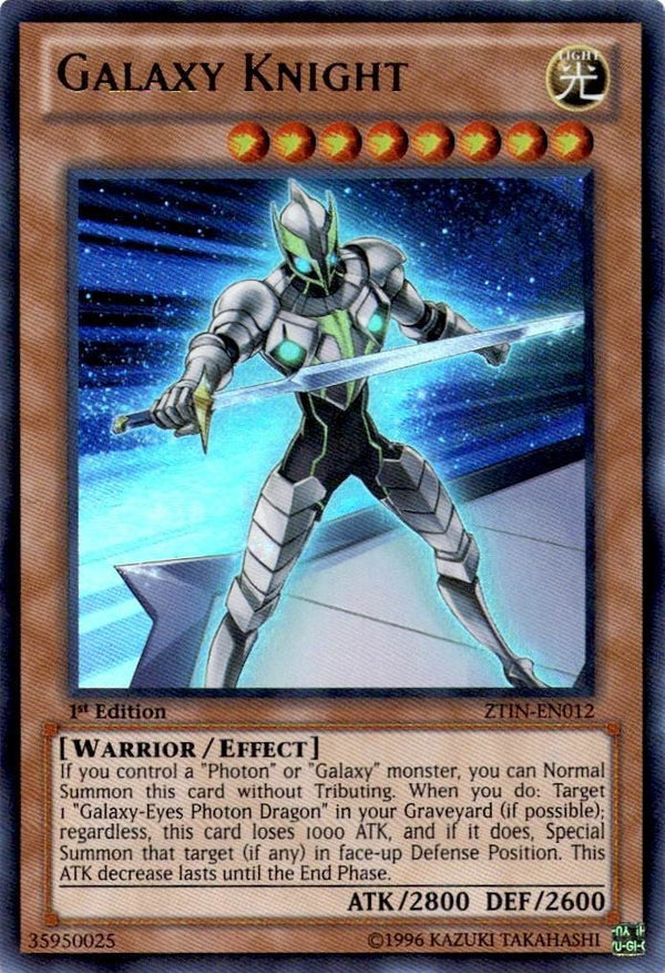 Yugioh Galaxy Knight ZTIN-EN012 Super Rare 1st Edition LP/NM