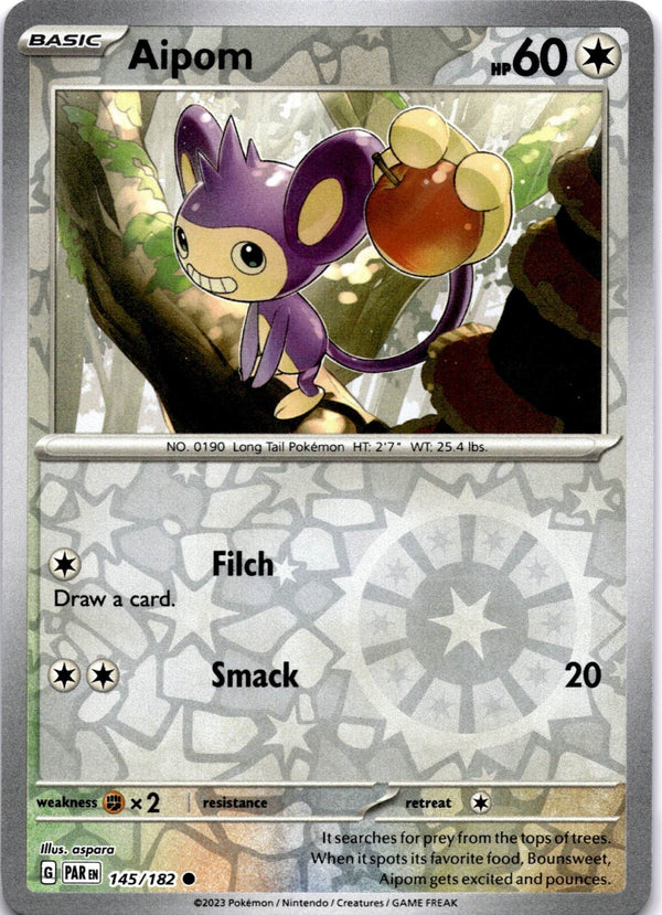 Pokemon Aipom 145/182 Paradox Rift Reverse Holo NM