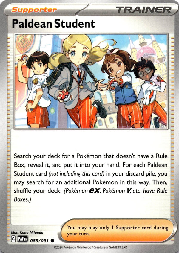 Pokemon Paldean Student 085/091 Paldean Fates Non Holo NM