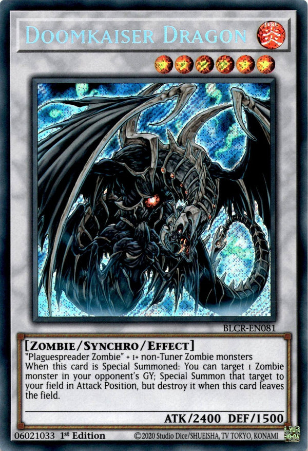 Yugioh Doomkaiser Dragon BLCR-EN081 Secret Rare 1st Edition NM