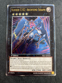 Yugioh Number C102: Archfiend Seraph PRIO-EN044 Ultimate Rare 1st Edition DMG/HP