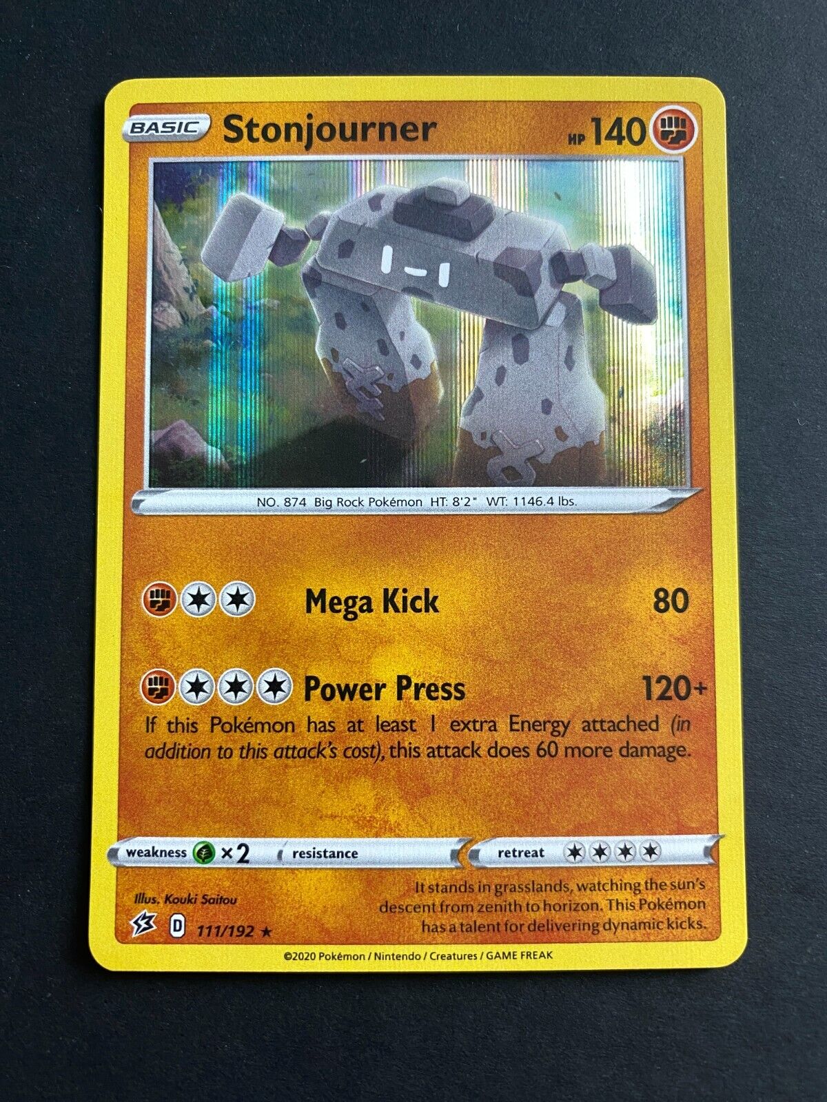 Pokemon Stonjourner 111/192 Rebel Clash Holo NM