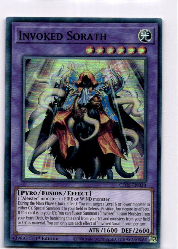 Yugioh Invoked Sorath CORI-EN030 Super Rare 1st Edition NM