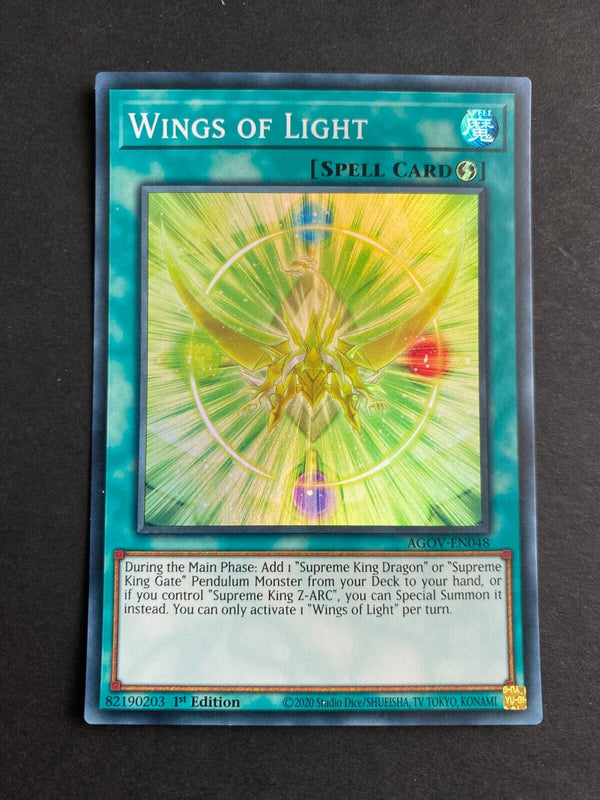 Yugioh Wings of Light AGOV-EN048 Super Rare 1st Edition VLP/NM