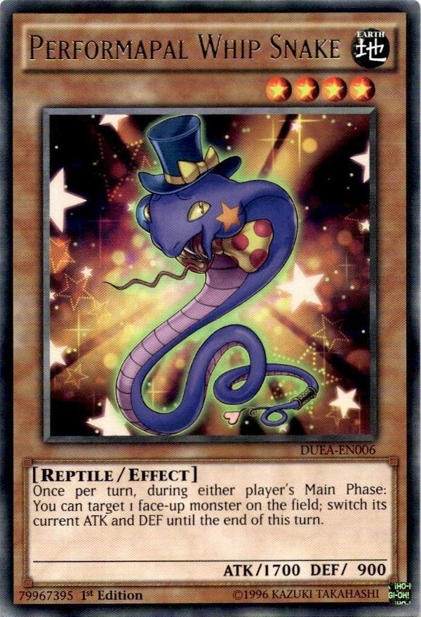 Yugioh Performapal Whip Snake DUEA-EN006 Rare 1st Edition NM