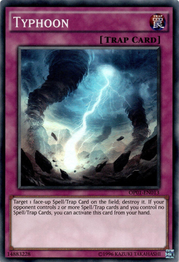 Yugioh Typhoon OP01-EN013 Super Rare Unlimited Edition MP/LP
