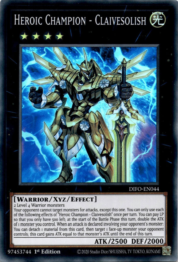 Yugioh Heroic Champion - Claivesolish DIFO-EN044 Super Rare 1st Edition NM
