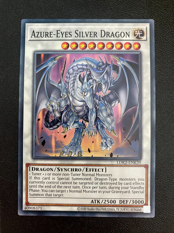 Yugioh Azure-Eyes Silver Dragon LDK2-ENK39 Common Unlimited Edition NM