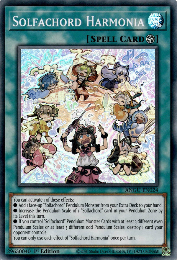 Yugioh Solfachord Harmonia ANGU-EN024 Super Rare 1st Edition VLP/NM