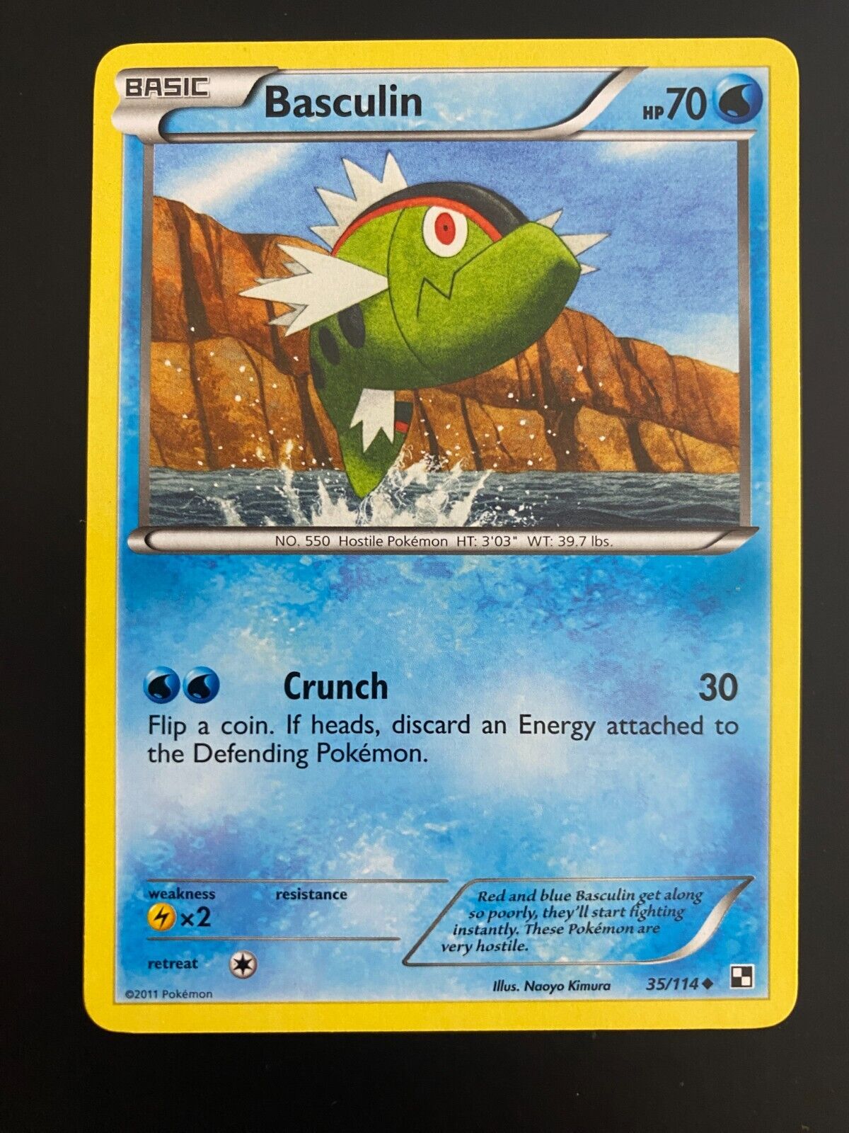 Pokemon Basculin 35/114 Black White Base Non Holo VLP-NM