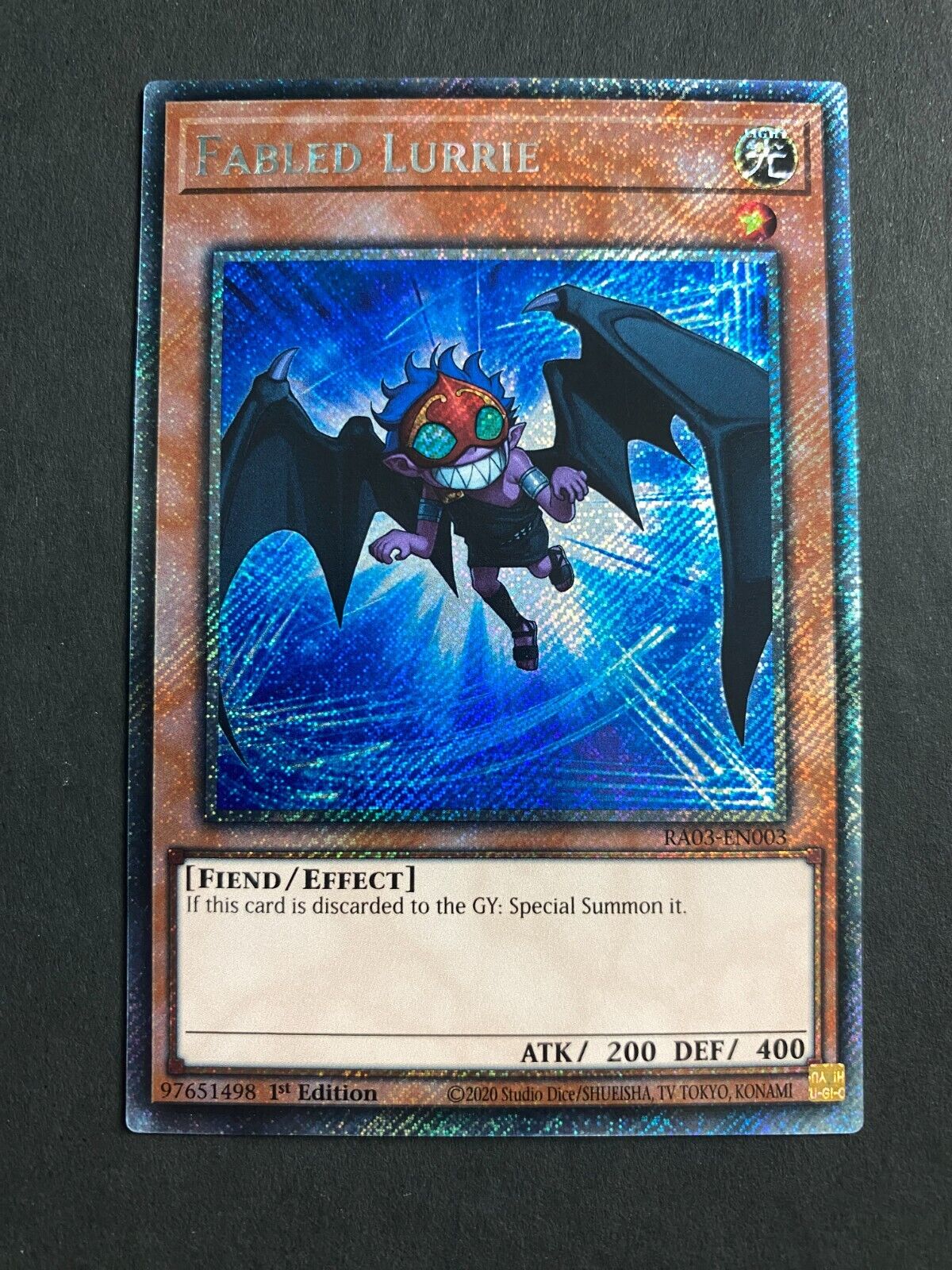 Yugioh Fabled Lurrie RA03-EN003 Platinum Secret Rare 1st Edition NM