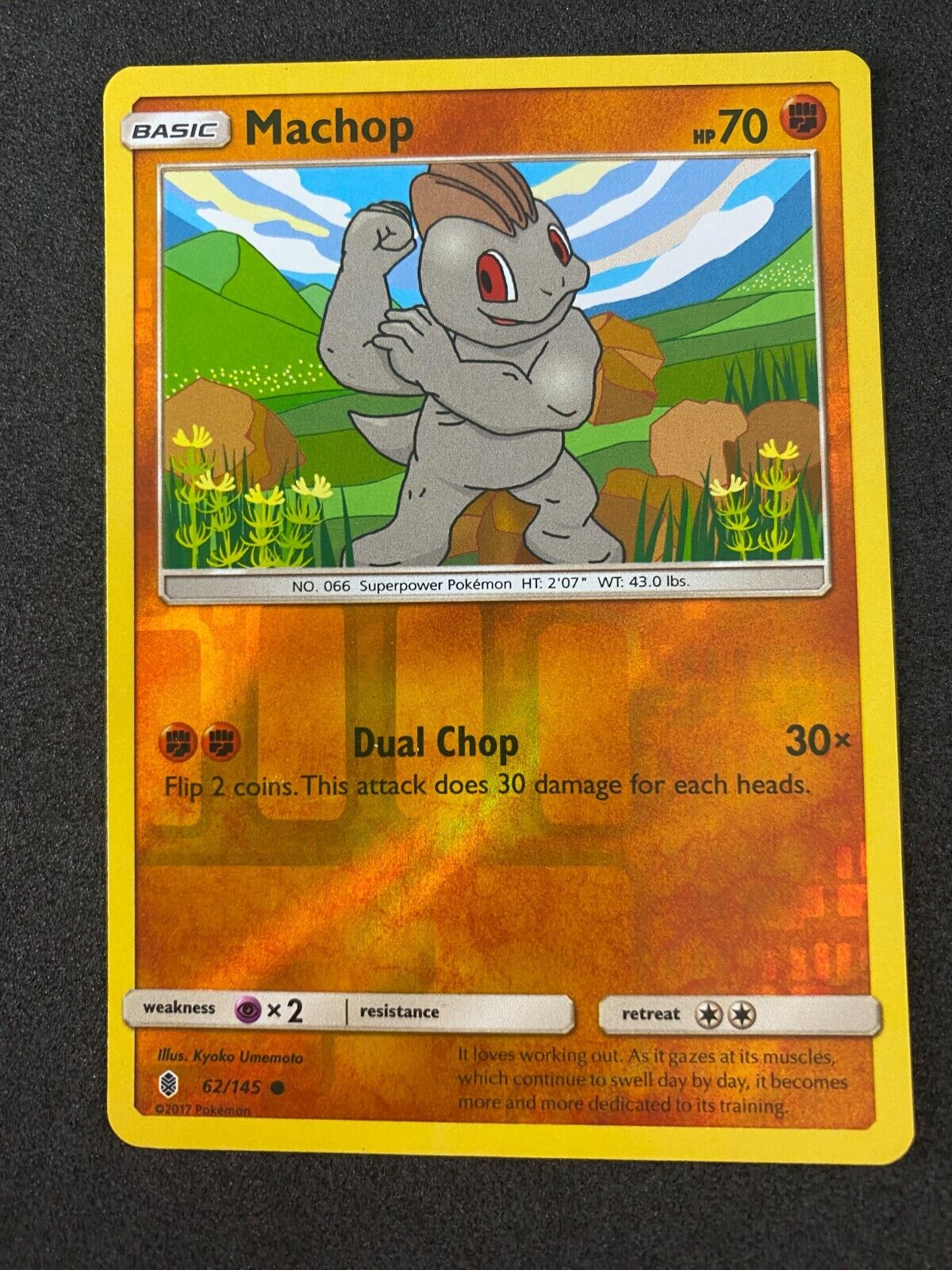 Pokemon Machop 62/145 Guardians Rising Reverse Holo NM