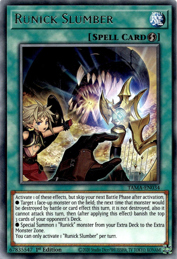 Yugioh Runick Slumber TAMA-EN034 Rare 1st Edition NM