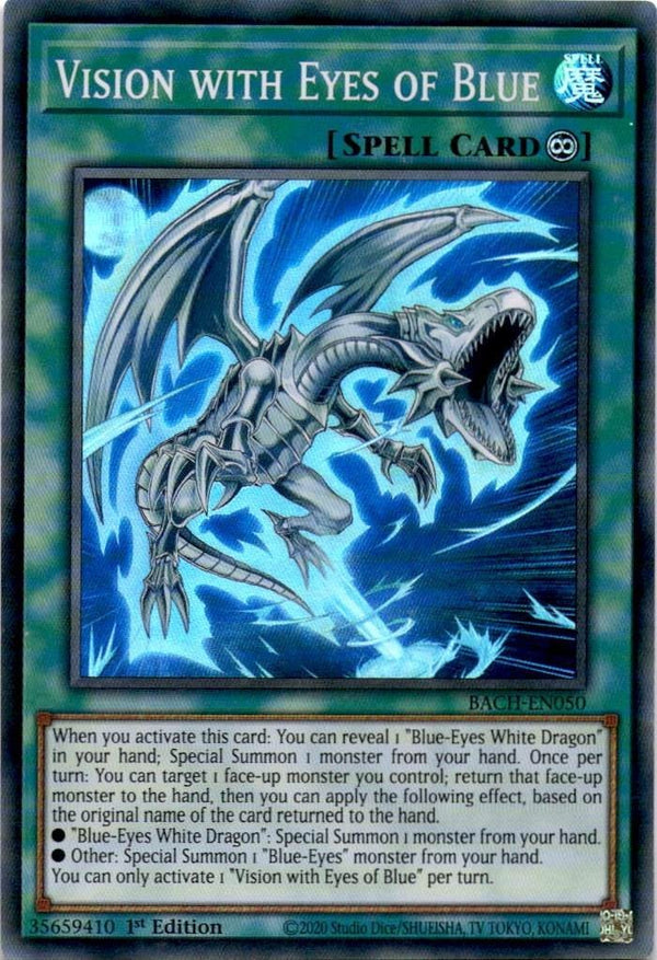 Yugioh Vision with Eyes of Blue BACH-EN050 Super Rare 1st Edition NM