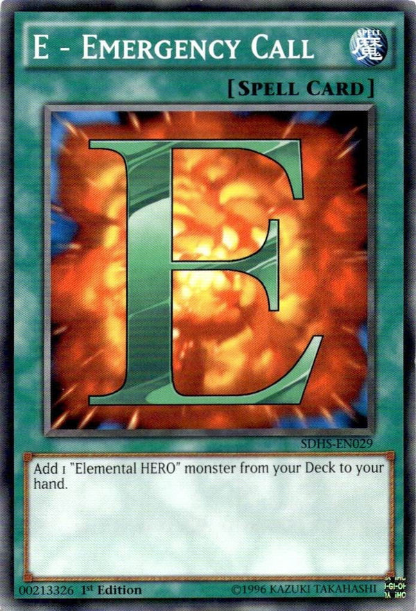 Yugioh E - Emergency Call SDHS-EN029 Common 1st Edition VLP/NM