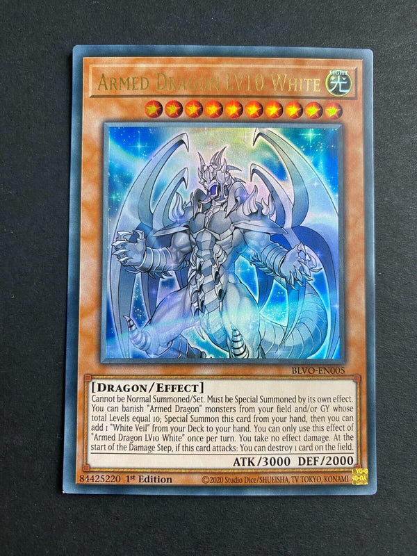 Yugioh Armed Dragon LV10 White BLVO-EN005 Ultra Rare 1st Edition VLP/NM